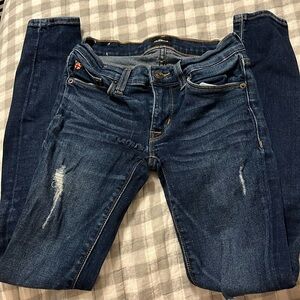 Hudson Dark Super Skinny Distressed Krista Jeans Size 24